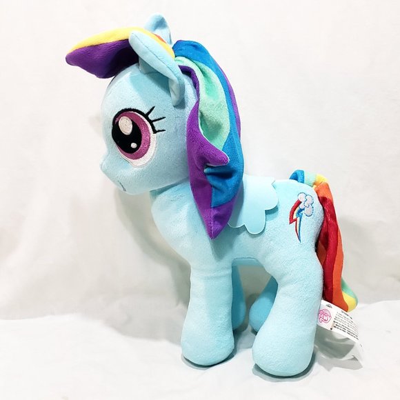 Rainbow Dash Pegasus My Little Pony Ty Plush Stuffed Animal 13" 2016 Blue Hasbro - Picture 3 of 9